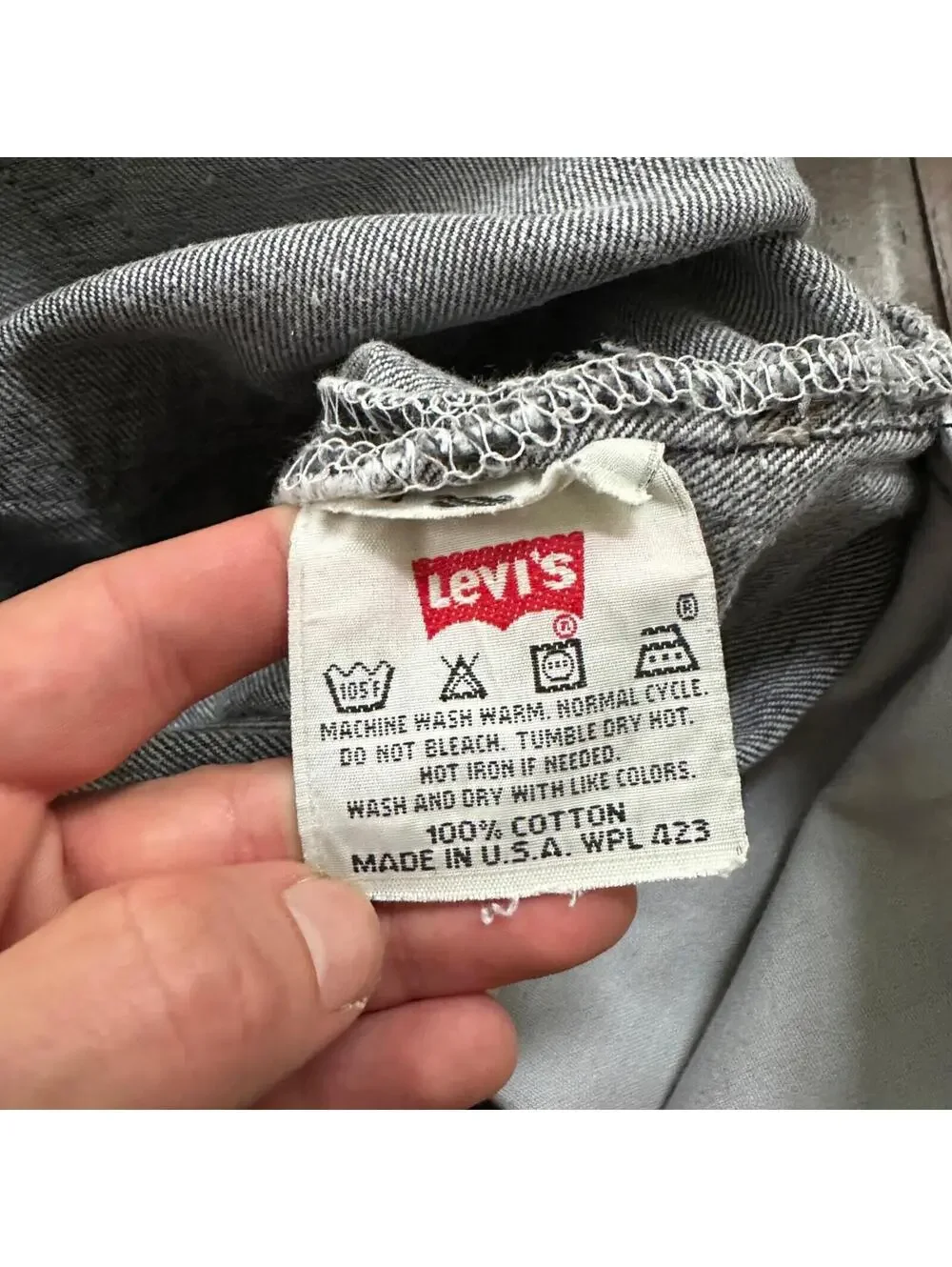 VTG 90s Levis 501 Button Fly 33x34 USA Tag Jeans Straight Wash Grey XX Act 30x32